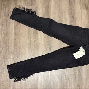 Black Fringed Women's Jeans